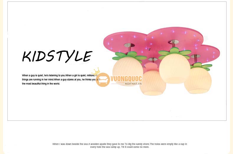 Đèn ốp trần cho bé màu hồng dễ thương uhs111-11